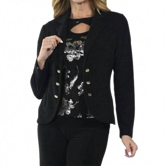 NEW FRANK LYMAN women's knit jacket in black